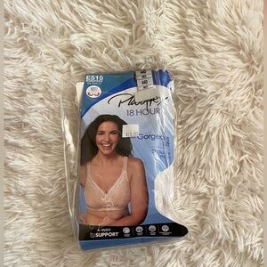 NWT White Playtex 18 Hour Bra 44D Shoulder Comfort